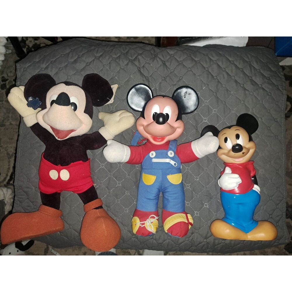 Fun Bundle of Vintage Mickey Mouse Collectibles Three inc Mickey Coin Bank +